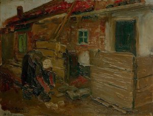 Casa de campo holandesa con mujer de Max Liebermann