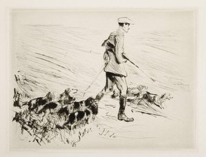 Cazador con perros de Max Liebermann