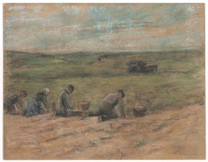 Cosechadores de patatas en Zandvoort, 1894 de Max Liebermann