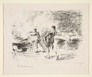 Cremación de cadáveres, al Bassompierre de Goethe (escena de la cremación) de Max Liebermann