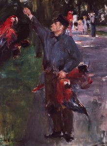 Hombre con loros (óleo sobre lienzo)