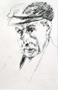 Retrato de un hombre con gorra, posiblemente autorretrato, después de 1923 de Max Liebermann