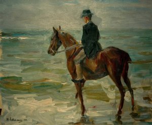 Jinete en el mar hacia la izquierda de Max Liebermann