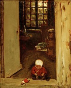 Niño Jugando en la Puerta de la Casa de Max Liebermann