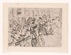 Comercio callejero en el antiguo barrio judío de Amsterdam de Max Liebermann