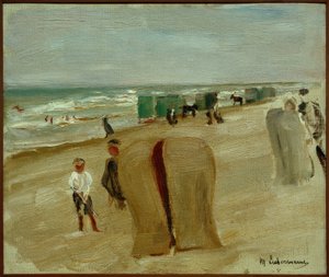 Escena de playa en Noordwijk de Max Liebermann