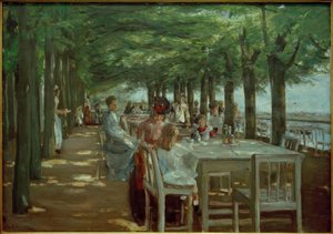 Terraza en el restaurante Jacob en Nienstedten en el Elba de Max Liebermann