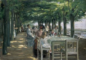 La terraza en el restaurante Jacob en Nienstedten en el Elba