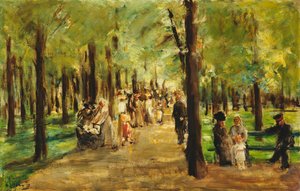 Paseantes en el Tiergarten de Max Liebermann