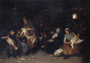 Mujeres desplumando gansos, 1872 de Max Liebermann