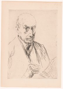 Autorretrato de Max Liebermann, lápiz en mano de Max Liebermann