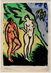 Bañándose V de Max Pechstein