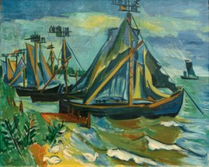 Barcas de Keitel en Nidden de Max Pechstein