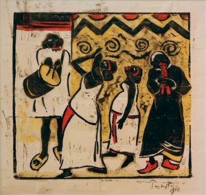 Grupo de danza negra, danza somalí de Max Pechstein