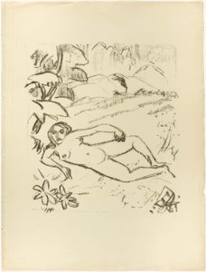 Desnudo en las dunas, de La oda a Samland de Max Pechstein
