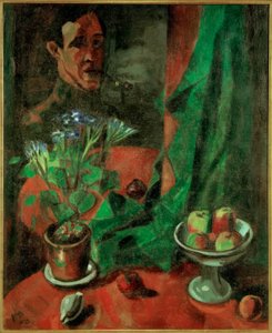 Autorretrato con naturaleza muerta de Max Pechstein