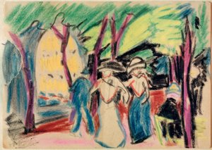 Paseantes en el parque de Max Pechstein