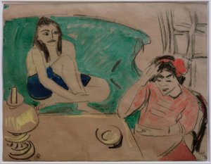 Dos chicas en la mesa de Max Pechstein