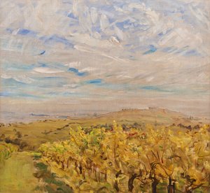 Principios de otoño en el Palatinado. Viñedos cerca de Neukastel, 1927 de Max Slevogt