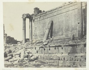 Baalbeck Héliopolis, Templo de Júpiter, Fachada Oriental, Siria, 1849-51, impreso en 1852 de Maxime Du Camp