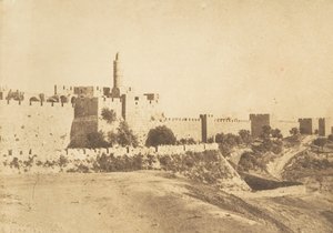 Château de David Daoud Kalessy y murallas de Jerusalén, agosto 1850 de Maxime Du Camp