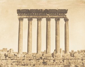 Columnata del Templo del Sol, en Baalbek Heliópolis, 15 de septiembre de 1850 de Maxime Du Camp