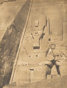 Coloso oriental del Speos de Phré, en Abousembil Retrato de Ramsés el Grande, marzo 1850 de Maxime Du Camp