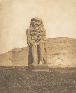 Coloso restaurado de Amenofis III, en Tebas Estatua vocal o Coloso de Memnón, 1849-50 de Maxime Du Camp