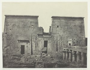 Drômos y Philônes, Gran Templo de Isis en Pilônes; Nubia, lámina 72 del álbum "Egypte, Nubie, Palestine et Syrie" (1852). de Maxime Du Camp