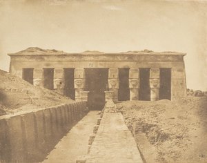Fachada del Templo de Athor en Dendérah Tentyris, 1849-50 de Maxime Du Camp