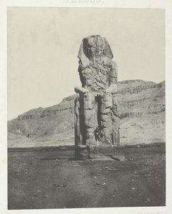 Gournah, Coloso Monolito de Amenhotep III, Tebas, 1849-51, impreso en 1852 de Maxime Du Camp