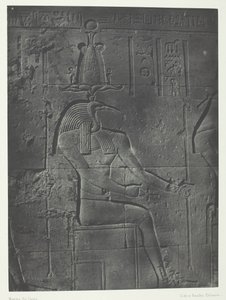 Gran Templo de Isis en Filé, Toth Ibiocéfalo, Nubia, 1849-1851, impreso en 1852 de Maxime Du Camp
