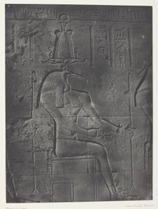 Gran Templo de Isis en Philoe, Tôth Ibiocéphale; Nubia, lámina 79 del álbum "Egypte, Nubie, Palestine et Syrie" (1852). de Maxime Du Camp