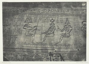 Gran Templo de Dendérah Teutyres, Esculturas de la Fachada Posterior, Alto Egipto, 1849-51 de Maxime Du Camp