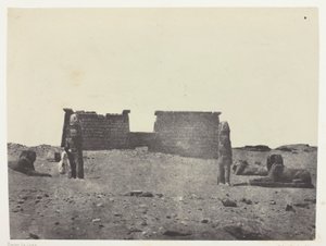 Hémi-Spéos De Séboua, Drômos; Nubie, lámina 97 del álbum "Egypte, Nubie, Palestine et Syrie" (1852) de Maxime Du Camp