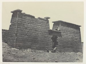 Hémi-Spéos De Séboua, Pylons; Nubia, lámina 98 del álbum "Egypte, Nubie, Palestine et Syrie" (1852) de Maxime Du Camp