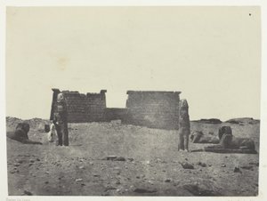 Hémi-Spéos De Séboua, Drômos; Nubie, lámina 97 del álbum "Egypte, Nubie, Palestine et Syrie" (1852) de Maxime Du Camp