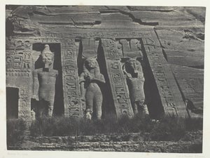 Ibsamboul, Parte Septentrional del Spéos de Hathor, Nubia, 1849-51, impreso en 1852 de Maxime Du Camp