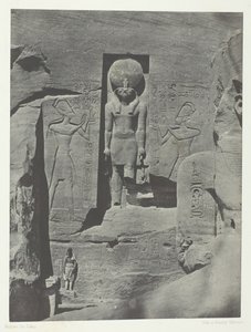 Ibsamboul, Esculturas de la Entrada del Spéos de Phrè, Nubia, 1849-51, impreso 1852 de Maxime Du Camp