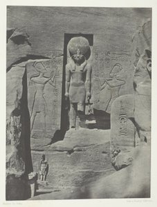 Ibsamboul, Esculturas de la entrada del Spéos de Phrè, Nubia, lámina 105 del álbum "Egypte, Nubie, Palestine et Syrie" (1852). de Maxime Du Camp