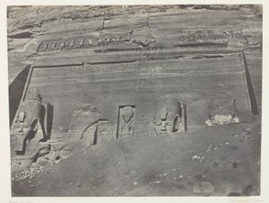 Ibsamboul, Vue Générale Du Grand Spéos De Phrè; Nubie, lámina 102 del álbum "Egypte, Nubie, Palestine et Syrie" (1852) de Maxime Du Camp
