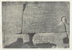 Inscripción demótica, Gran Templo de Isis en Filé, Nubia, 1849-51, impreso en 1852 de Maxime Du Camp