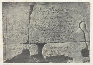 Inscripción demótica, Gran Templo de Isis en Philoe; Nubia, lámina 77 del álbum "Egipto, Nubia, Palestina y Siria" (1852). de Maxime Du Camp