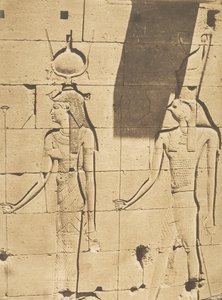 Isis y Horus-Arsiési - Bajo relieve del Templo de Kalabcheh Talmis, 8 de abril de 1850