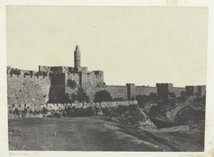 Jerusalén, Parte Occidental de las Murallas, Palestina, 184951, impreso 1852 de Maxime Du Camp