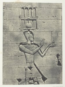Kalabscheh, Sculptures De La Façade Postérieure Du Temple; Nubie, lámina 91 del álbum "Egypte, Nubie, Palestine et Syrie" (1852). de Maxime Du Camp