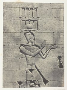 Kalabscheh, Sculptures De La Façade Postérieure Du Temple; Nubie, lámina 91 del álbum "Egypte, Nubie, Palestine et Syrie" (1852). de Maxime Du Camp