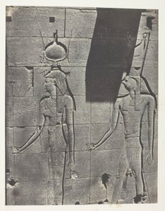 Kalabscheh, Sculptures De La Façade Postérieure Du Temple; Nubie, lámina 92 del álbum "Egypte, Nubie, Palestine et Syrie" (1852). de Maxime Du Camp