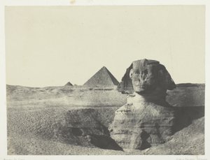 El Esfinge visto de frente, Egipto Medio de Maxime Du Camp