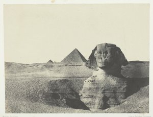 La Esfinge vista de frente, Egipto Medio, 1849-51, impreso 1852 de Maxime Du Camp